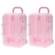 2X Pink Mini Roller Travel Suitcase Candy Box Pers