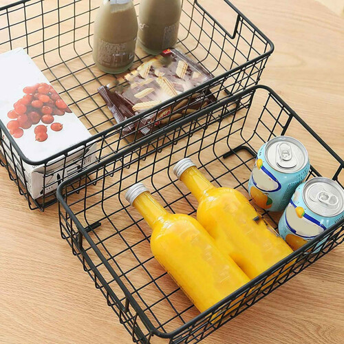 4Pcs Wire Storage Baskets with Handles, Metal Orga 2