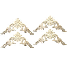 4X 15 x 15cm Rubber Wood Carved Corner Onlay Appli