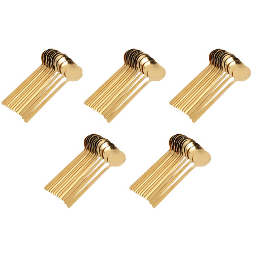 60Pcs Round Shape Coffee Spoon Stainless Steel Min 1