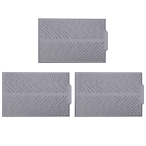 3X Dish Drying Mat Flume Folding Draining Mat,Rect 1