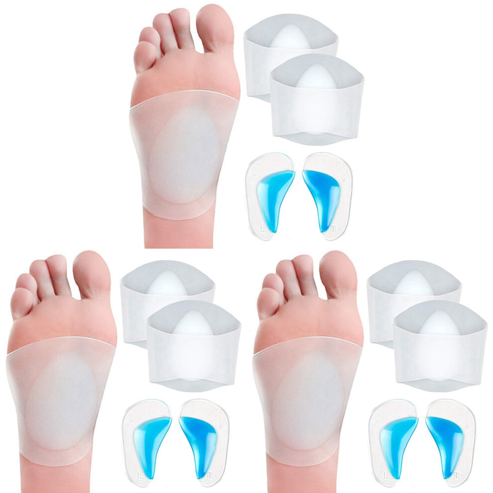 Semoic Gel Arch Support Set, 6 Pairs Plantar Fasciitis Sl