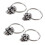 4X Stainless Steel Skull Round Hoop Loop Earrings 2