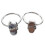 4X Stainless Steel Skull Round Hoop Loop Earrings 4