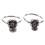 4X Stainless Steel Skull Round Hoop Loop Earrings 5