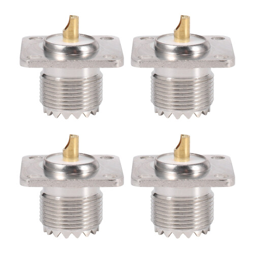 4X UHF SO-239 Female Jack Square Shape Solder Cup