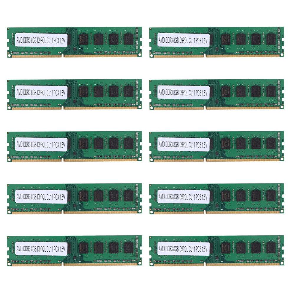 Semoic 10X Tsulyn 8Gb Ddr3 1600Mhz Ram Desktop Memory Dim