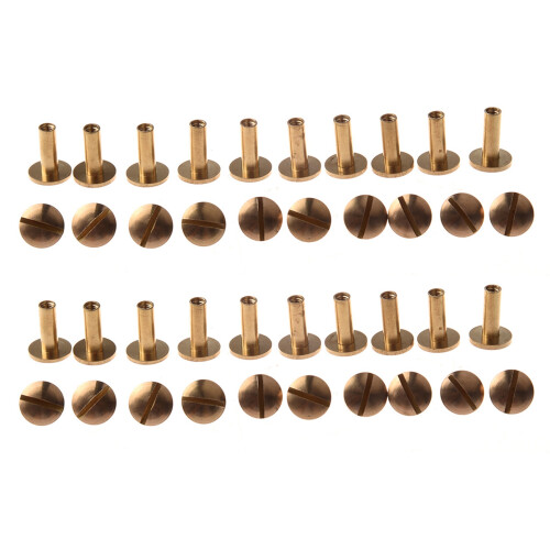 20X Arc Solid Brass Button Stud Screw Nail Back Le