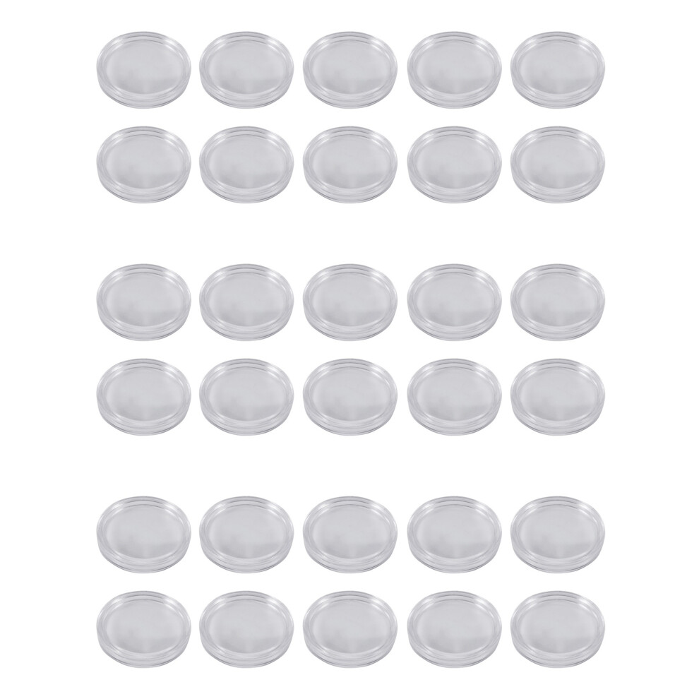 30 Pcs Small Round Transparent Plastic Coin Capsul 4854184408277