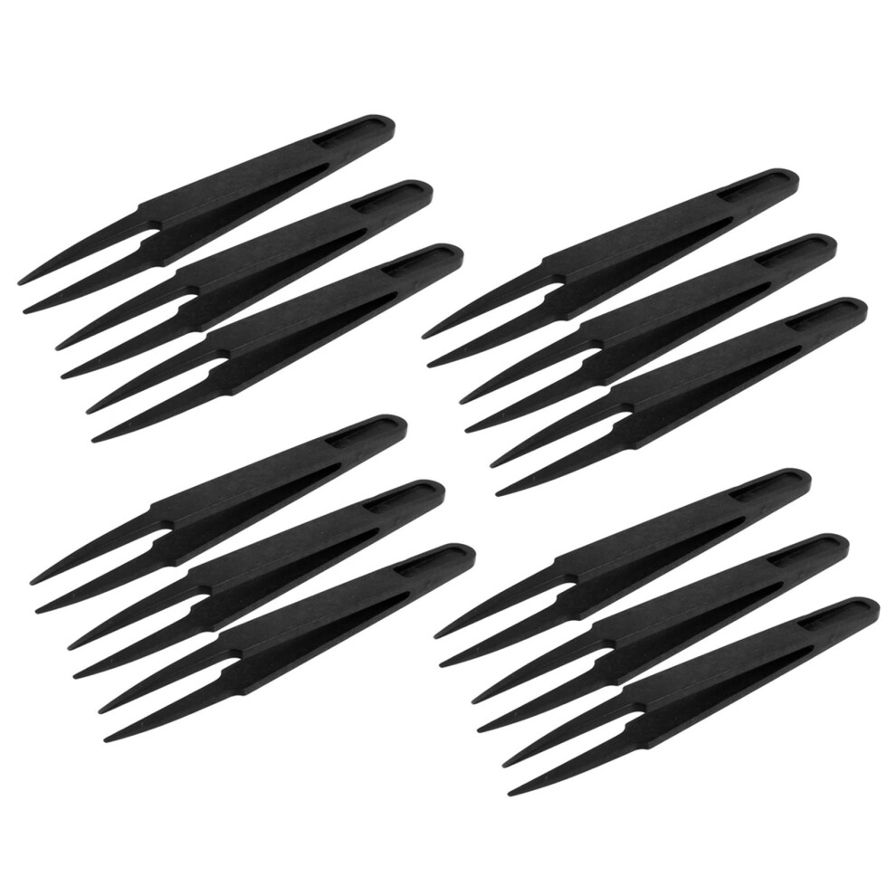 Semoic Black 12 Pcs Plastic Electronic Pointy Tip Anti-St