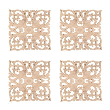 4X Wooden Decal Supply European-Style Applique Rea