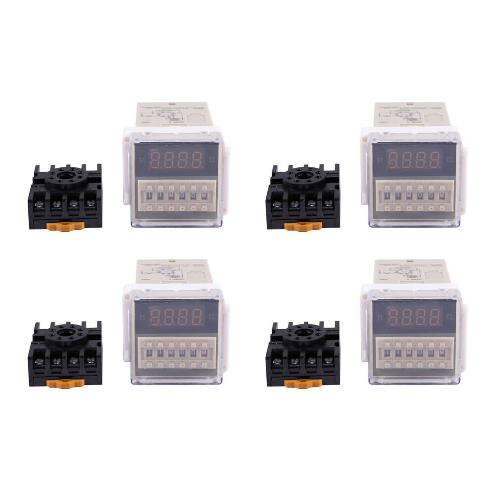 4X Ac 220V 5A Programmable Double Delay Relay Devi 4854184414315