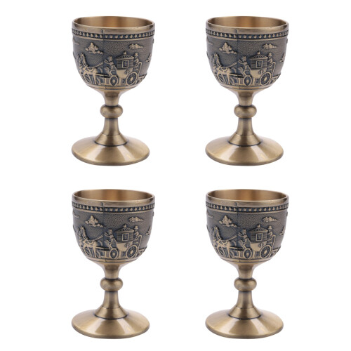 4X Classical Metal Wine Cup Handmade Small Goblet 1
