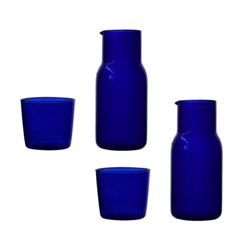 2X Transparent Candy Color Glass Teacup Set Simple