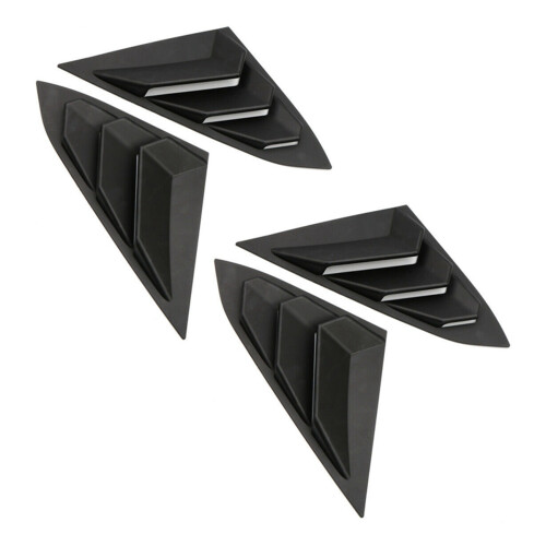 4x for 2016-2019 Matt Black Rear Window Louvers Sh