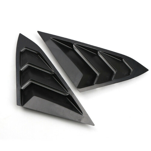4x for 2016-2019 Matt Black Rear Window Louvers Sh 2