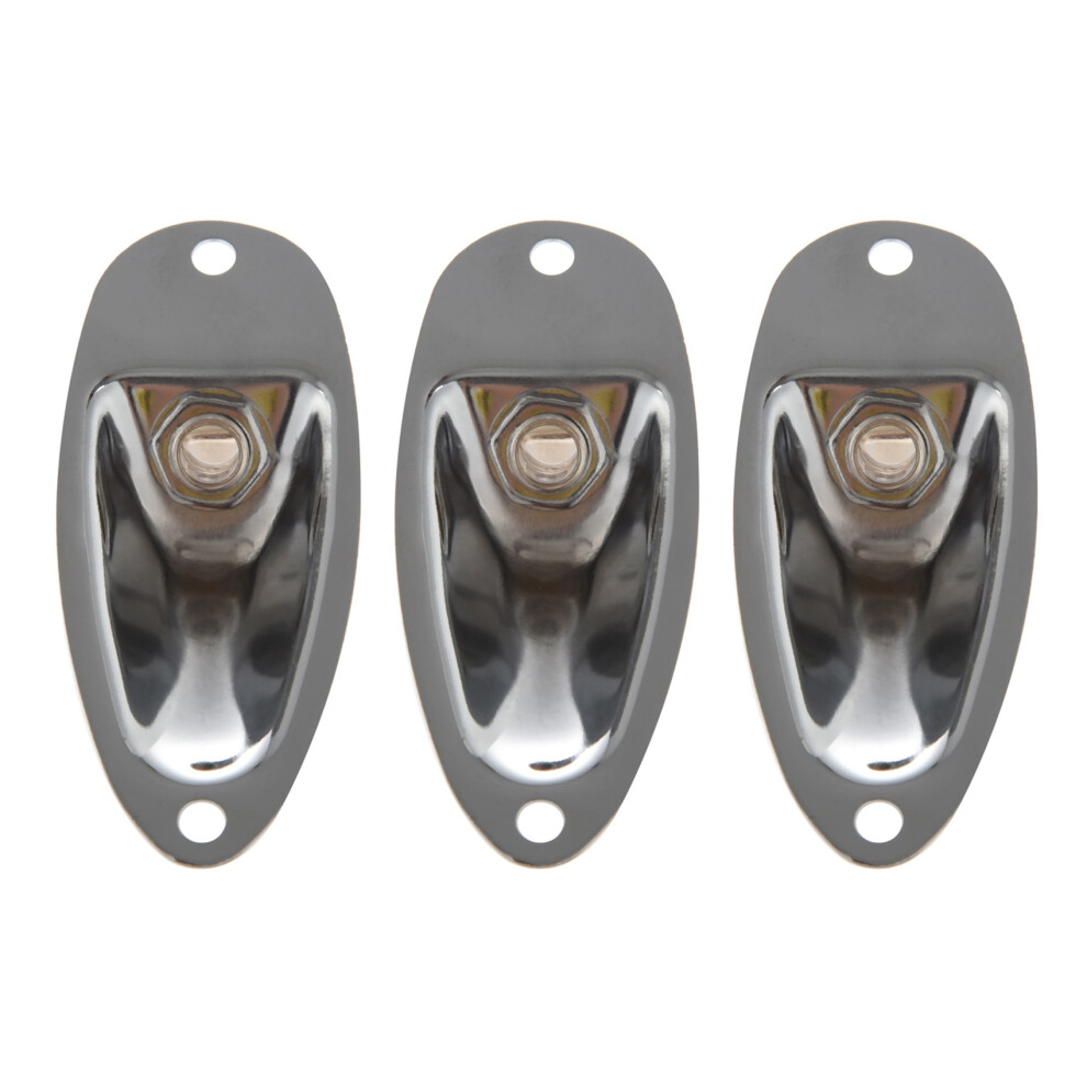 3Pcs Boat Guitar Jack 1/4 Inch Input Output Plate 4854184415626