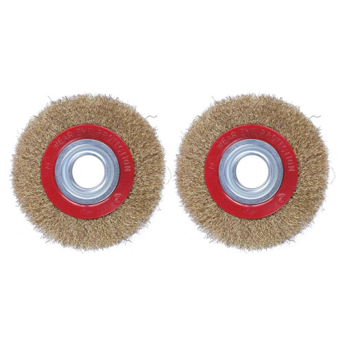 2X Wire Brush Wheel for Bench Grinder Polish + Red