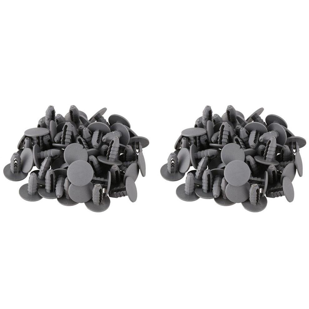 Semoic 100Pcs 8Mm Hole Gray Plastic Rivet Door Push In Cl