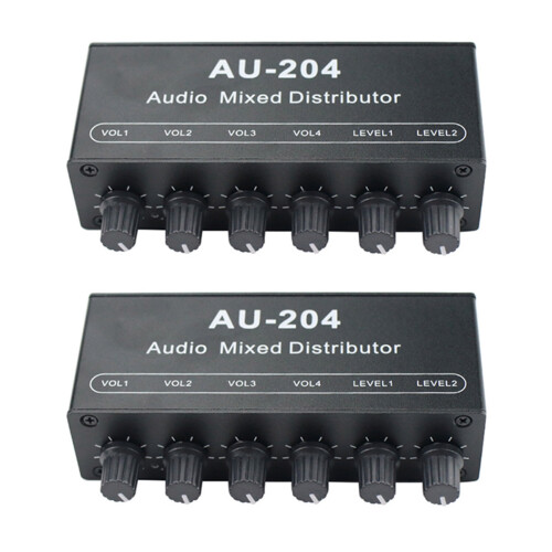 2X Stereo Mixer Audio (2 Input 4 Output) Push Four
