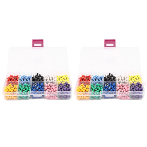 2000 Pieces 1/8 Inch Map Push Pins Tacks with Roun 1