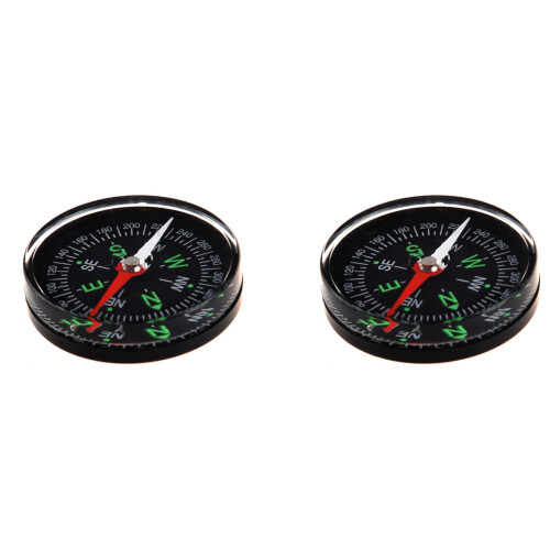 2Pcs 40mm Clear Liquid-Filled Camping Compass Hiki 1