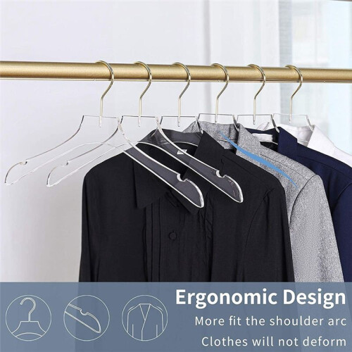 15 Pcs Clear Clothes Hangers with , Transparent Sh 2