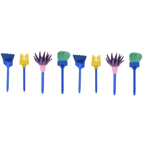 Sponge Paint Brushes for Kids, 8 Pack Early Learni