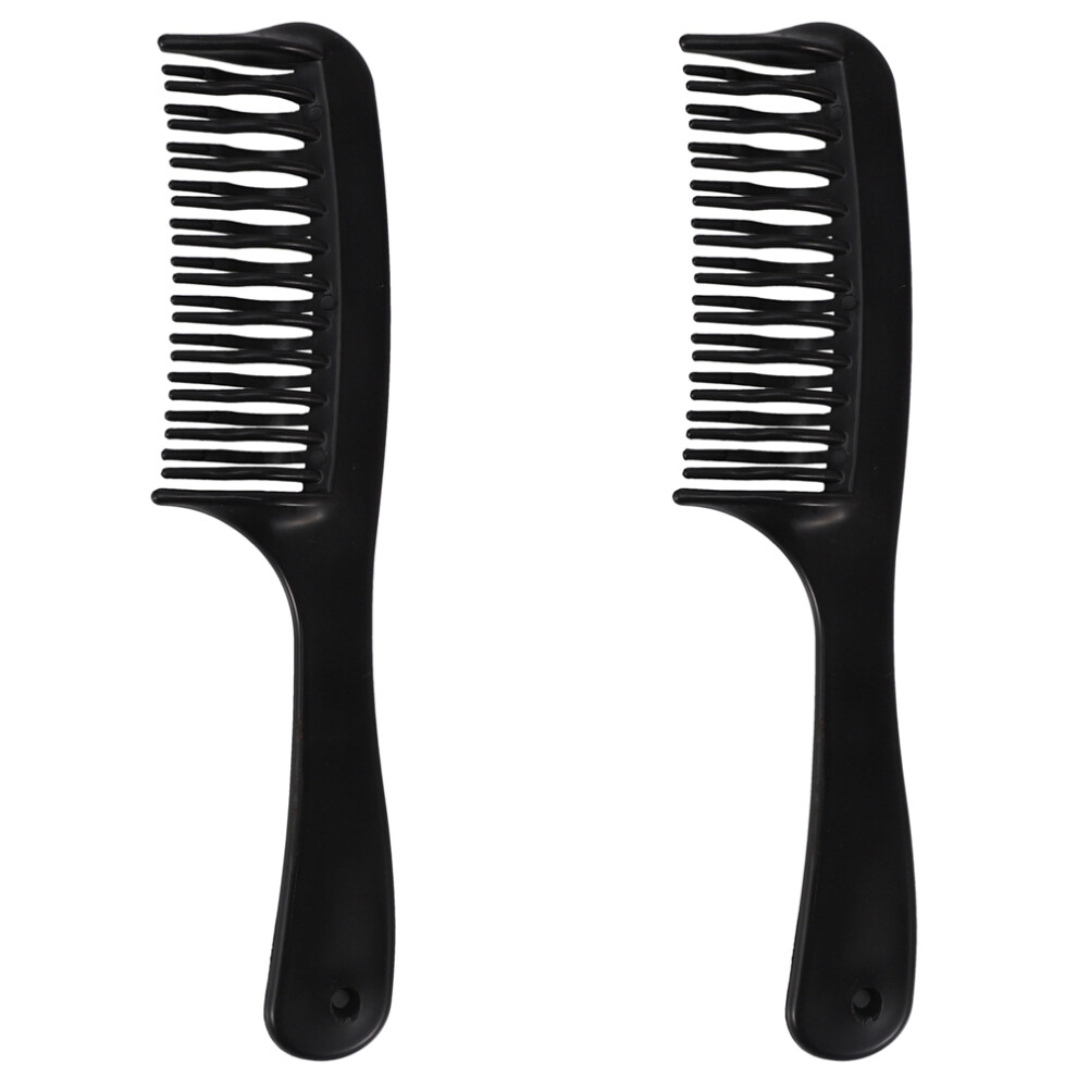 Semoic 2X Black Double Row Tooth Detangler Hair Comb Sham