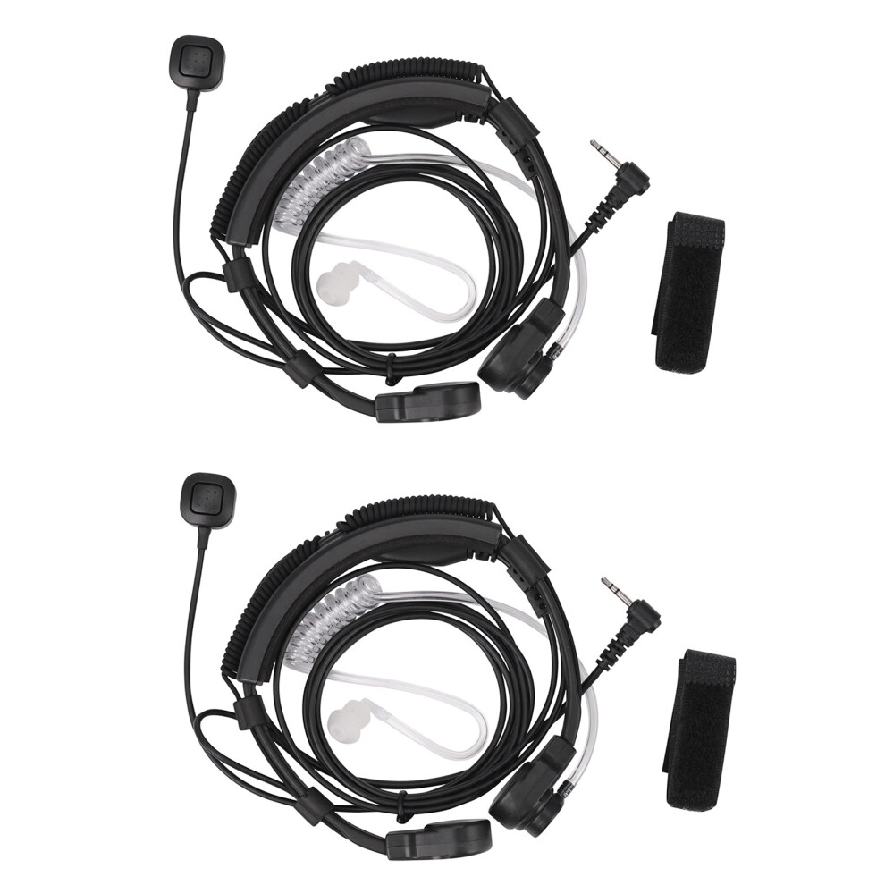 2 Pcs 2.5Mm Throat Microphone Earpiece Headset Mic 4851335344545
