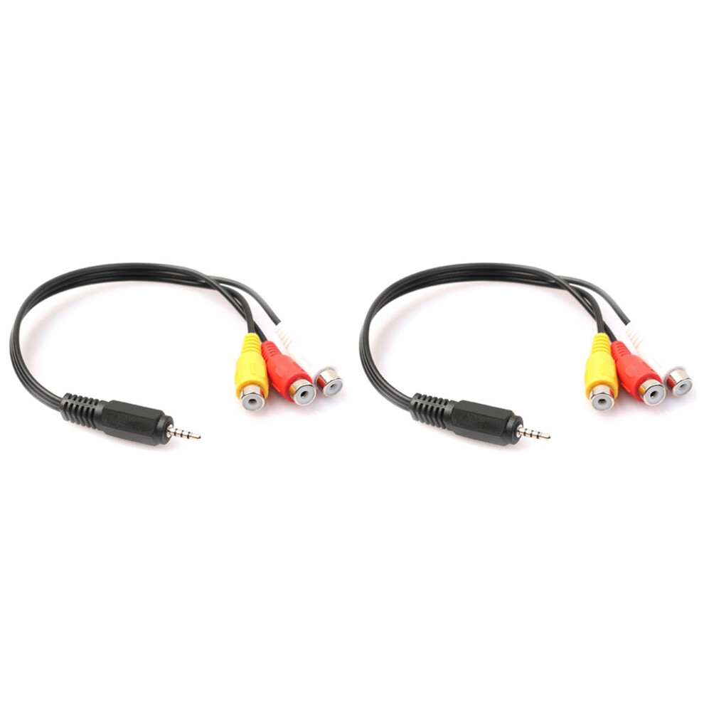 Photos - Cable (video, audio, USB) 2pcs 2.5mm Mini AV Male to 3RCA Female M/F Audio V