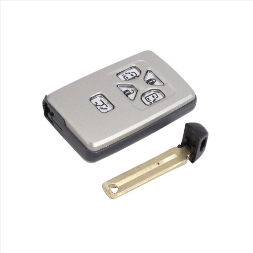 2X Car Smart Card Remote Key Shell Case Fob 5 Butt 1