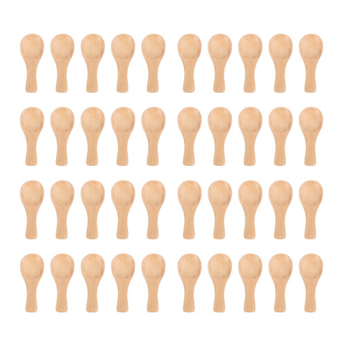 Short Handle 40 Packets of Small Wooden Spoon, Per 1