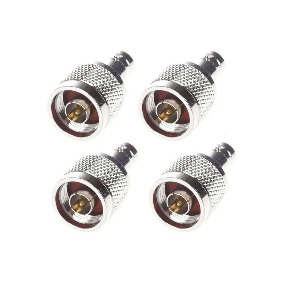 4X N Type Male Jack To Bnc Female Plug Straight Co Silver 4851335349892