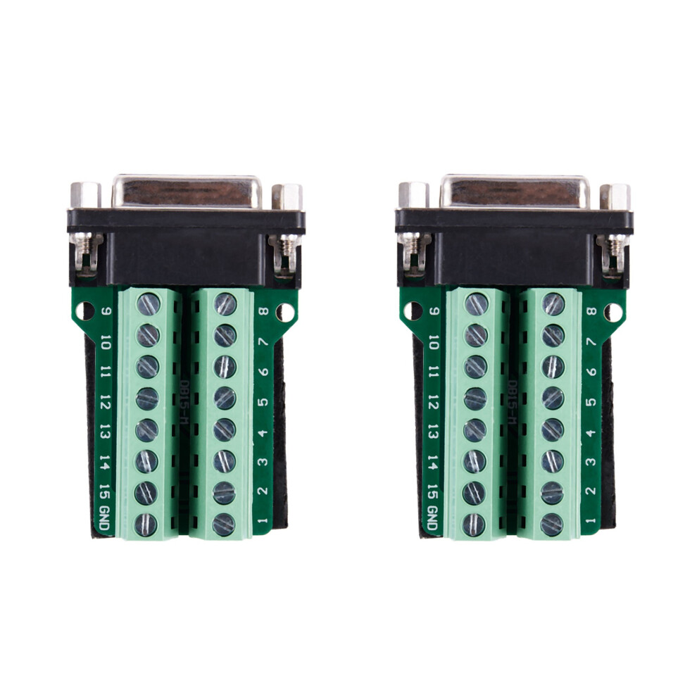2X Db15 D-Sub Vga 15Pin Female Adapter Jack Termin 4854184408024