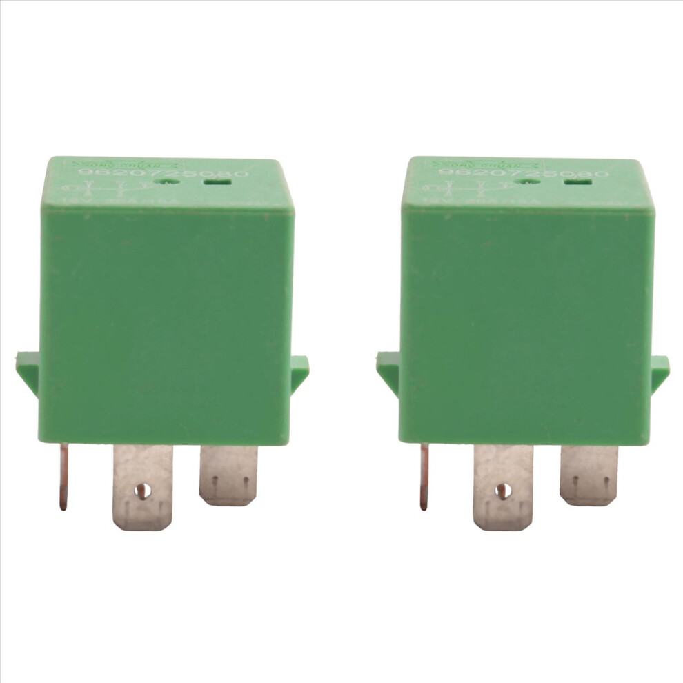 2X 12V 35A 5 Pins Cooling Radiator Fan Relay Green 4851335343876