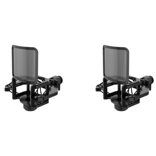 2X Microphone Shock Mount with Filter Windscreen R 1