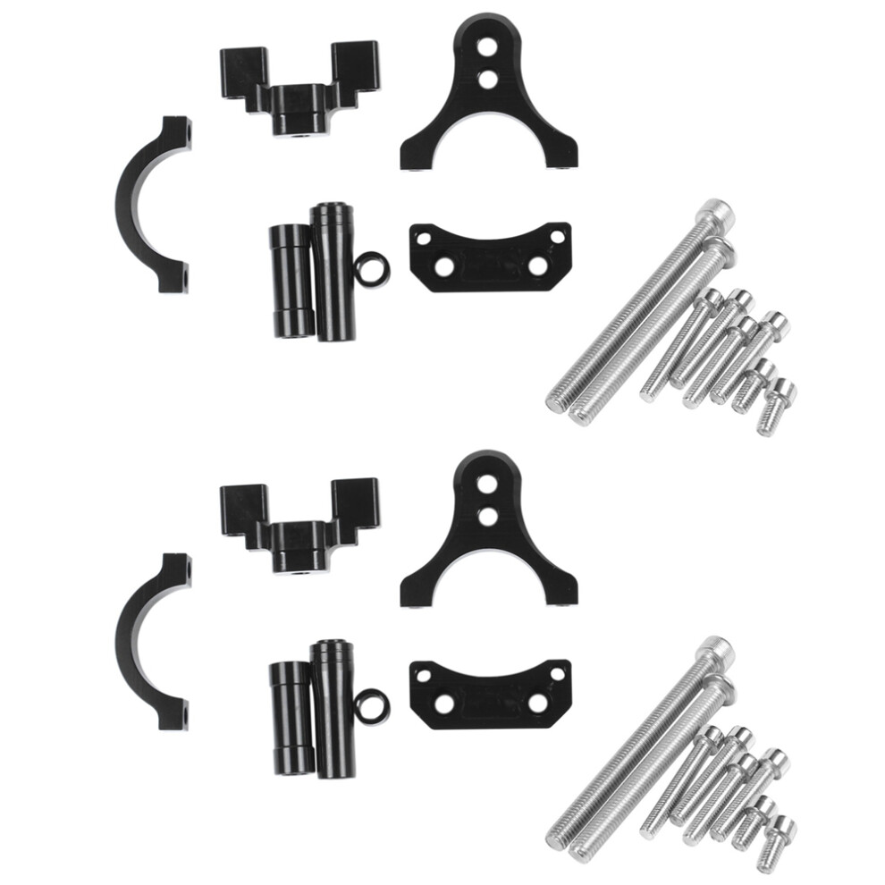 2X Cnc Damper Steering Stabilize Bracket Mounting Black 4851335345306