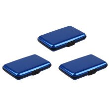 3X Wasserdichte Visitenkarte ID Kreditkarte Brieftasche Halter Aluminium-Etui Schutzschale (Zufaellige Farbe)