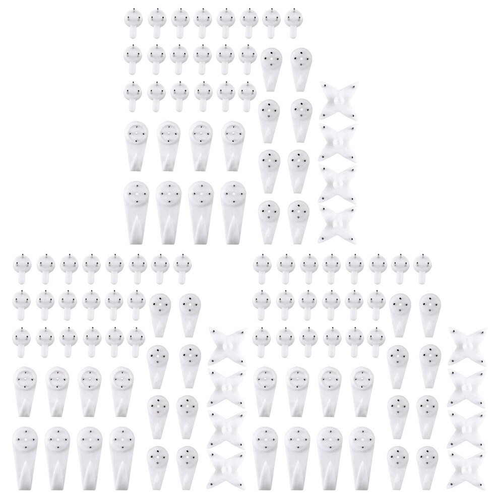 120Pcs Nail Screws Wall Hooks Picture Hangers Trac 4851335358788