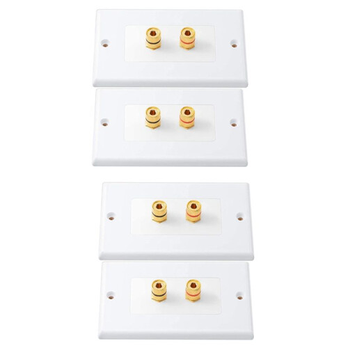 4 Pack Single Gang 1.0 Speaker Wire Wall Plate (Ba 2