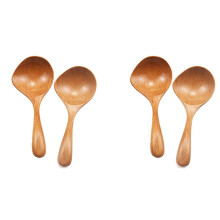 4 Pcs Wooden Soup Ladle Long Handle Large Spoon Wo