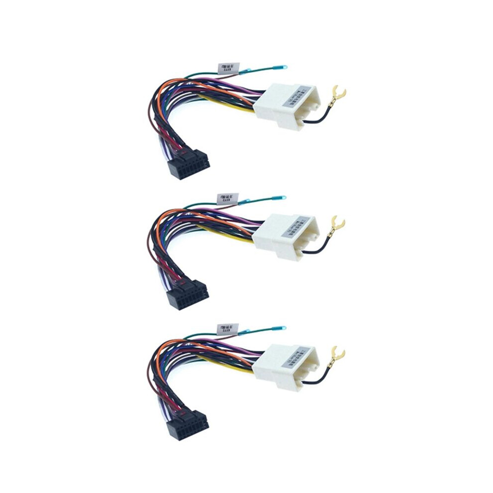 3Pc Car Stereo Radio 16Pin Adaptor Wiring Harness 4851335355022