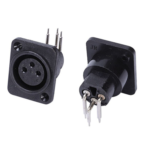 40Pcs Black XLR 3Pin Female Jack Panel Mount Chass 2