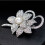 2X Classy Flower Brooch Pin with Shiny Created Cry 4