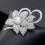2X Classy Flower Brooch Pin with Shiny Created Cry 6