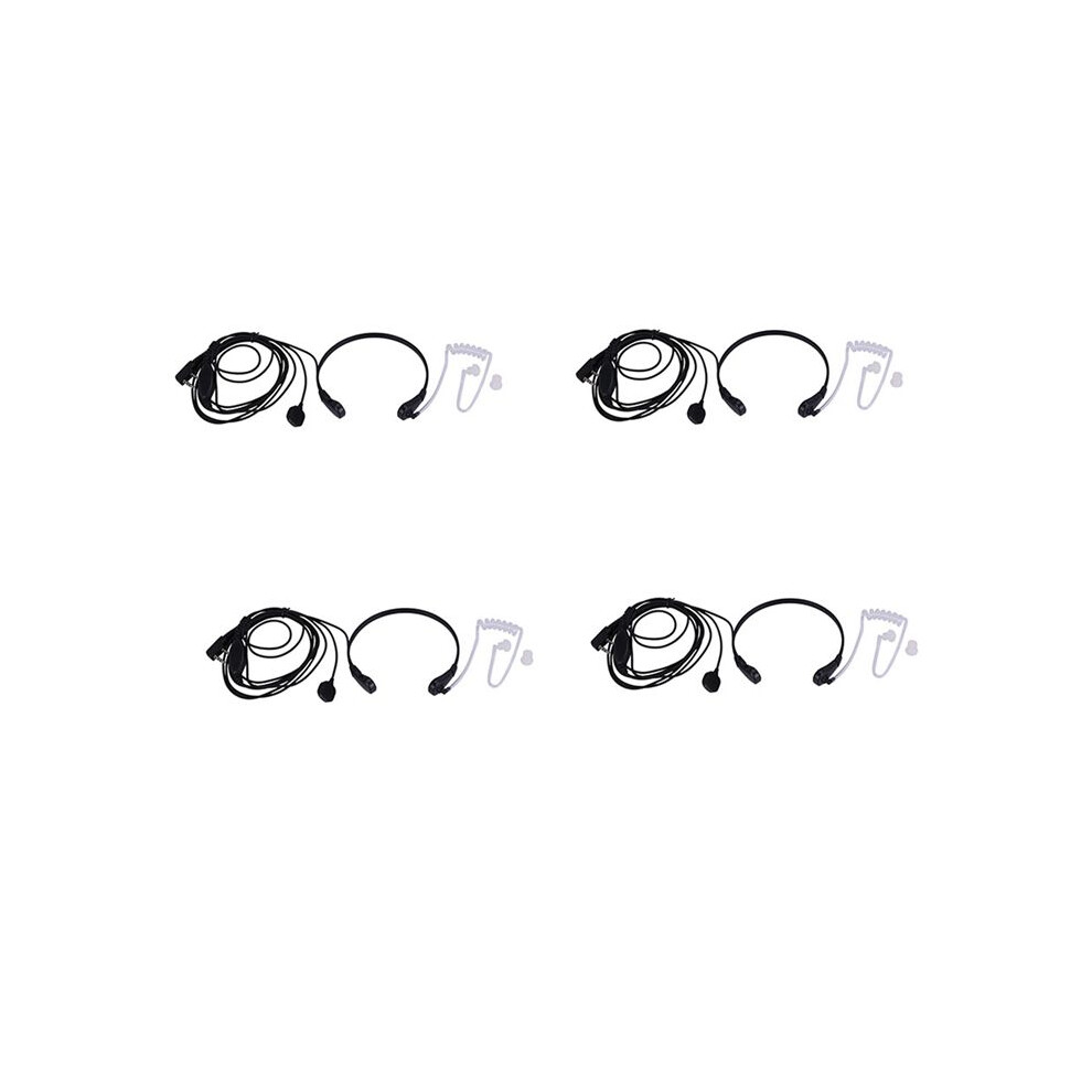 4X Throat Microphone Vibration Headset Earpiece Fo 4851335367360