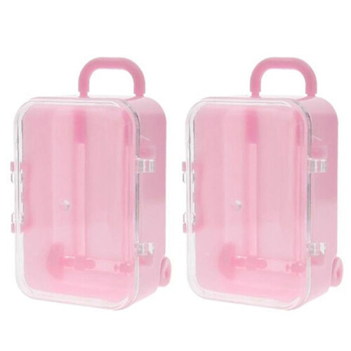 4X Pink Mini Roller Travel Suitcase Candy Box Pers 2