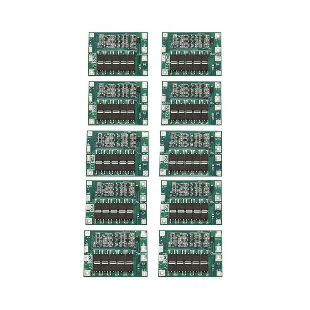 10X 3S 60A Board 11.1V 12.6V 18650 Li-Ion Lithium 4851335363454