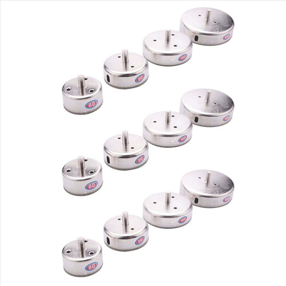 Semoic 12Pcs 60/80/100/120 Mm Diamond Hole Saw Tile Set D